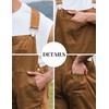 Yuanbang Overalls for Men Denim Jumpsuit Brown Bib Coveralls with