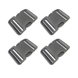 DBOO Extra Thick 2" Wide 4 Pack Dual Adjustable Quick Side Release Buckles Clips Snaps No Sewing Heavy Duty Plastic for Nylon Strap Webbing Boat Cover Backpack Fanny Pack