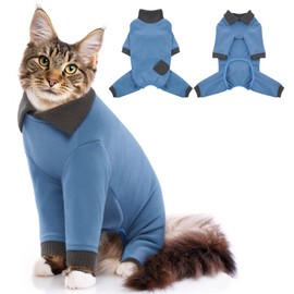 DENTRUN Cat Hair Sticky Onesie, Warm Cat Pajamas, Cat Jumper, Cat Cloth with Four Legs, Soft Kitten Onesie, Cat Spay Recovery Suit Female Only, Cat Apparel for Cats Only
