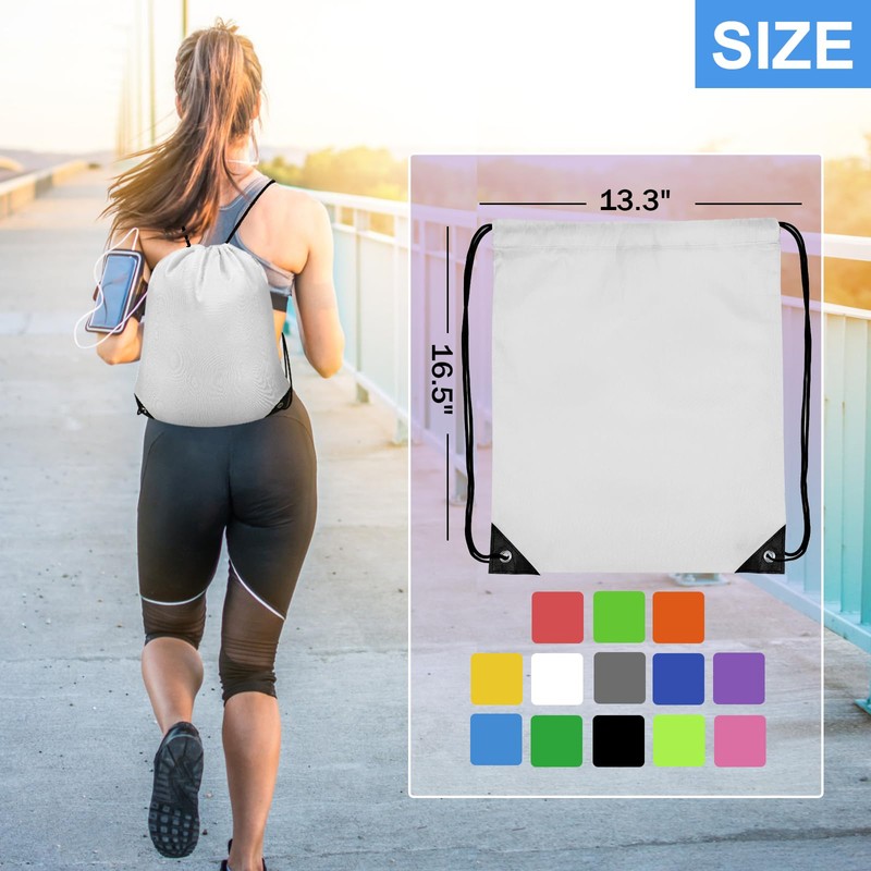 Grneric Drawstring Bags Bulk, Drawstring Backpack Polyester String Bag Cinch