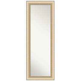 Amanti Art Gold Full Length Mirror for Door, 53x19 Elegant Brushed Honey Tall Wall Mirror Full Length, Mounted to Door or Closet Wall with no visible brackets, Casual Frame, Bedroom Decor from WI, USA