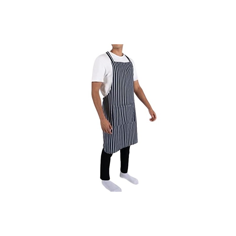 Alanna Jones Striped Unisex Adjustable Apron with Pockets - Cotton