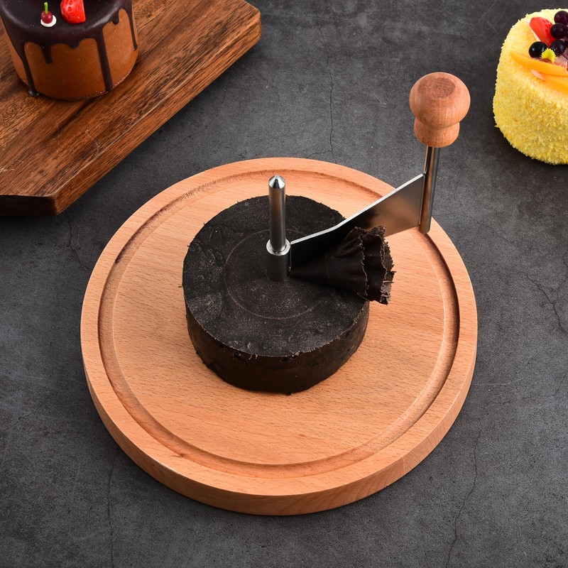 ShinianYa Cheese Curler Beech Wood-Stainless Steel - Best for Tete