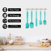 HOTEC 600℉ Heat Resistant BPA-Free Silicone Rubber Spatula Set,Kitchen Cooking