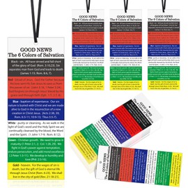 Chivertion 120 Pcs Plan of Salvation Bookmarks with Black Ribbon Religious Bookmarks 5.91 x 2.36 Inches Christian Bookmarks Prayer Church Supplies