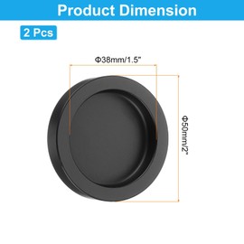 uxcell 2PCS Round Shower Glass Sliding Door Handles, 0.6" Aluminum Alloy Back-to-Back Bathroom Door Handles, Paste Stick-on Fixing Shower Pulls Door Pocket Sliding Knobs, Black