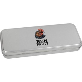 Azeeda 'Hen Party' Metal Hinged Stationery Tin/Storage Box (TT00250840)