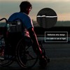Wheelchair Armrest Accessories Side Bag，Wheelchair Bag，Multi-Pocket Reflective Tape mesh Pocket