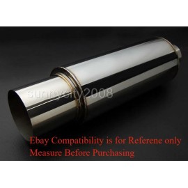 SDeelCase 4" Tip N1 Exhaust Stainless Muffler Resonator 2.5" Inlet w/ Silencer for Hyundai