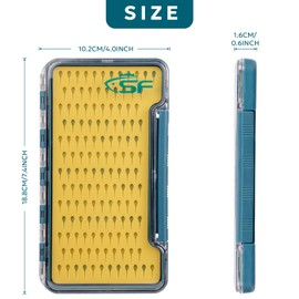 SF 3Pcs Slim Fishing Box Thin Trout Flies Plastic Clear Lid Yellow Silicone Waterproof Fly Fishing Box Large