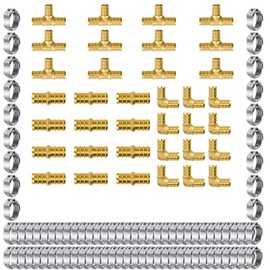 1/2 Inch Pex Fittings with PEX Cinch Clamps Set For Pex Pipe (Fittings x 36Pcs+Clamps x 84PCS)