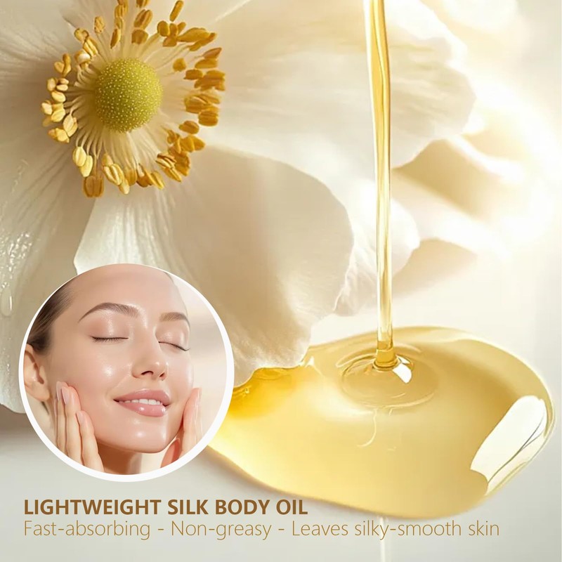 2PCS Silk Body Oil, Firming & Moisturising Body Oill, Deep