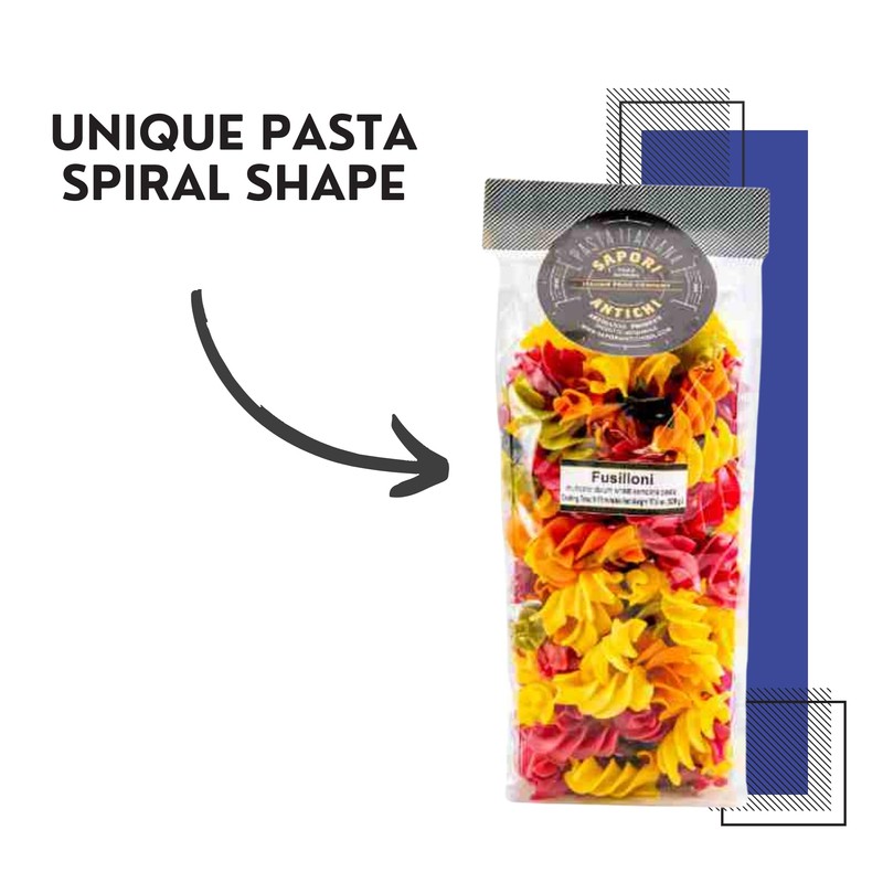 Sapori Antichi Pasta, Multicolor Fusilloni, 16-Ounce