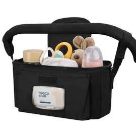 Accmor Universal Stroller Organizer with Insulated Cup Holder and Shoulder Strap, Stroller Bag Caddy Organizer Stroller Accessories for Uppababy, Baby Jogger, Nuna, Doona, Britax Strollers