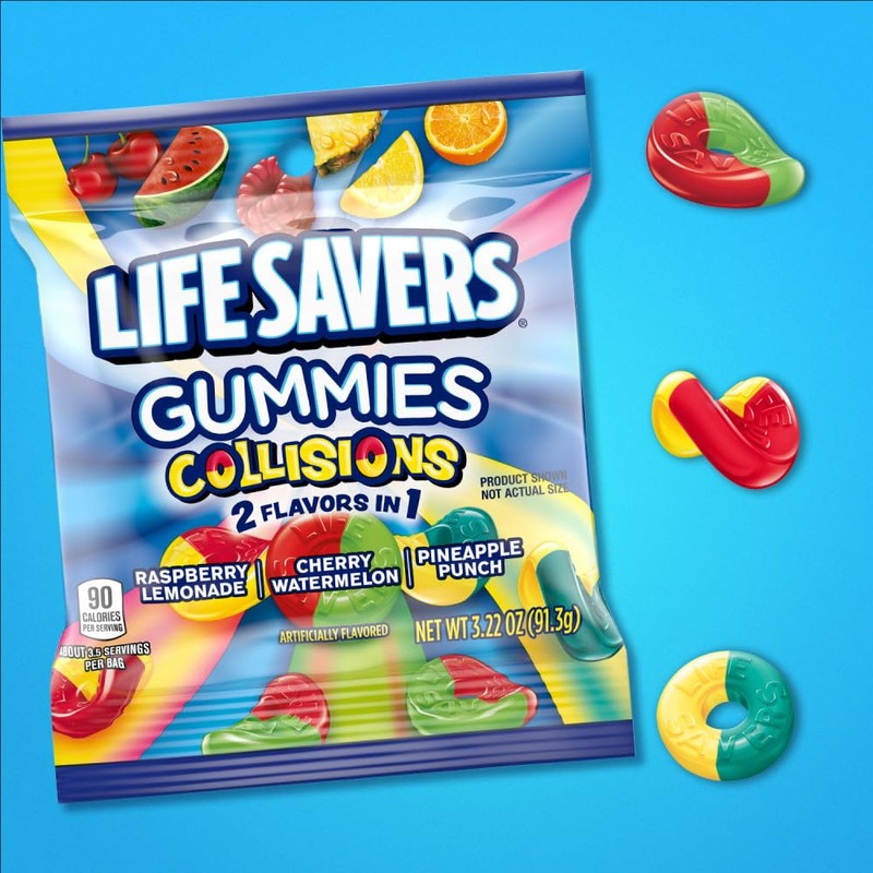 LIFE SAVERS Collisions Gummy Candy, 3.22 oz Bag (Pack of