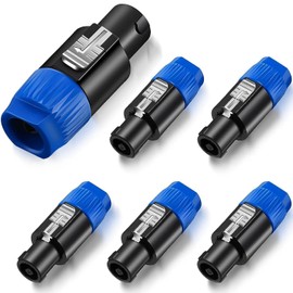 Greluma Pack of 6 Audio Speaker Plugs, 4-Pin Twist-Lock Speaker Plug, Compatible with Neutrik Speakon NL4FC, NL4FX, NLT4X, NL2FC