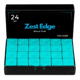 ZEST EDGE 24pc Snooker Chalk for Snooker Cues - 24 x Pool Chalk Green for Pool Cue Tips - Pack of 24 Billiard Table Accessories for Cue Tips - Billiard Gifts for Men and Women