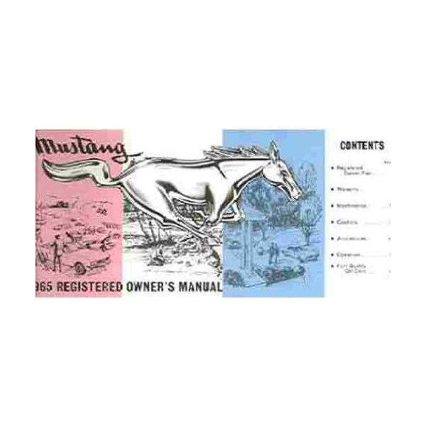 1965 FORD MUSTANG OWNERS INSTRUCTION & OPERATING MANUAL Covers Hardtop,