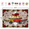 HANYING Retro Car Roses Backdrop 50s Classic Car Theme Party