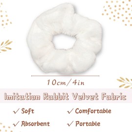 Velvet Scrunchies for Women, Towel Hair Ties Terry Cloth Hair Scrunchies, Fluffy Scrunchies Microfiber Scrunchies for Drying Hair