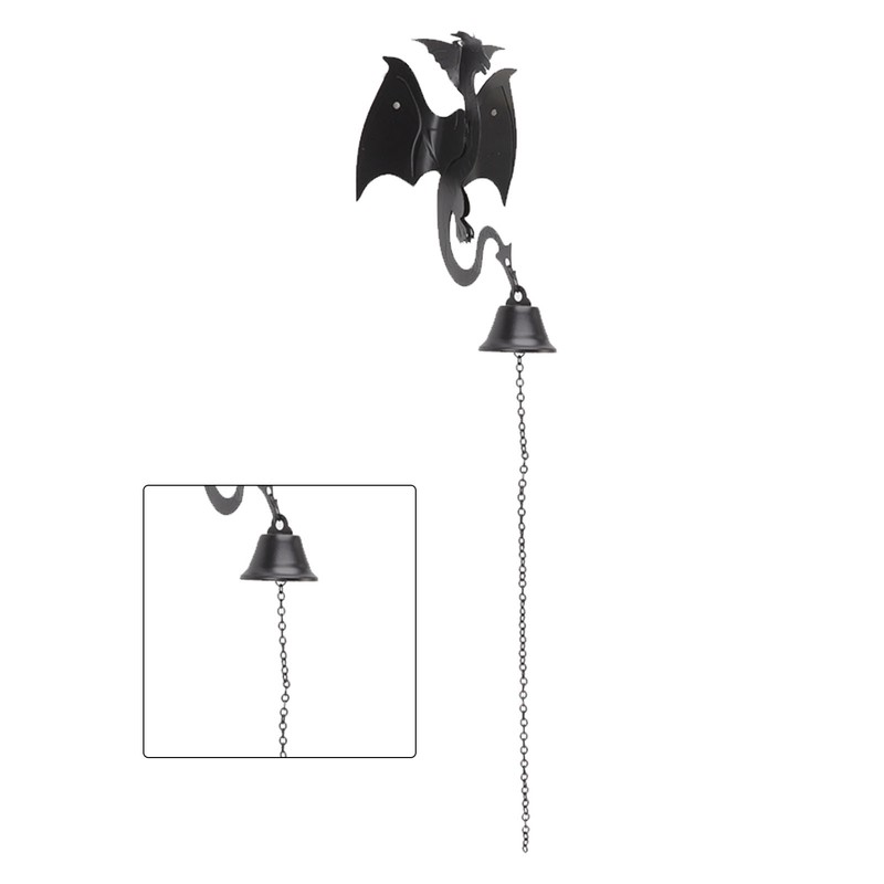 Wind Chime Gothic Dragon Design Retro Style Home Decoration Iron