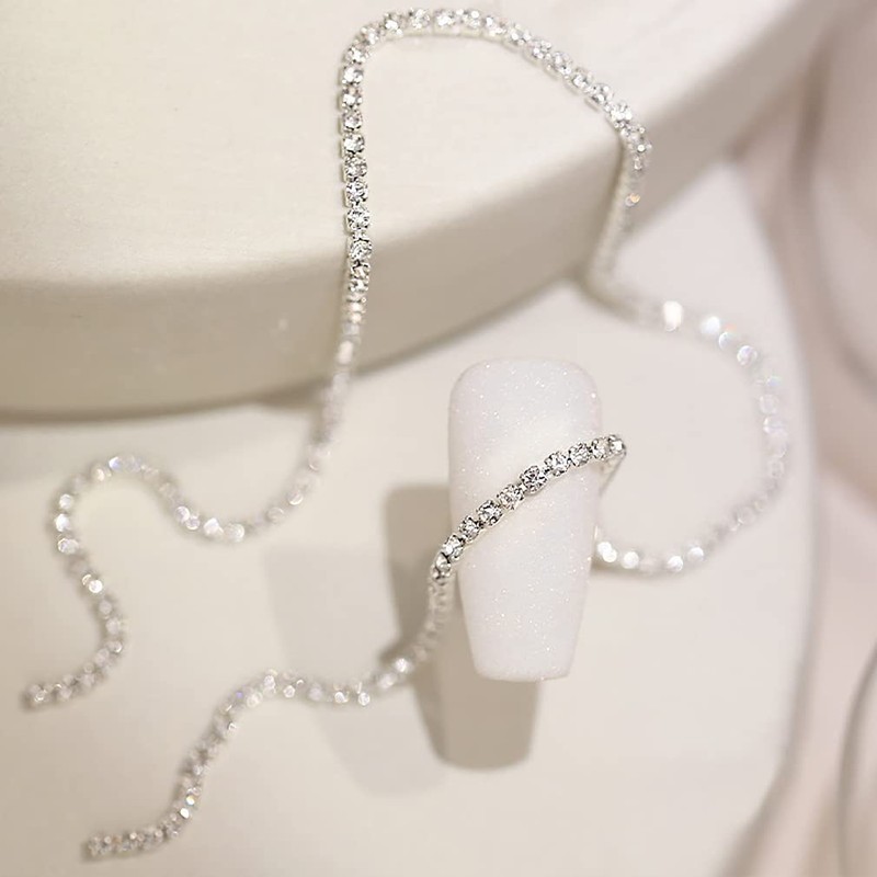 Chisafly Nail Parts, Chain, Rhinestone Chain, Sparkling, Nail Chain, Parts,