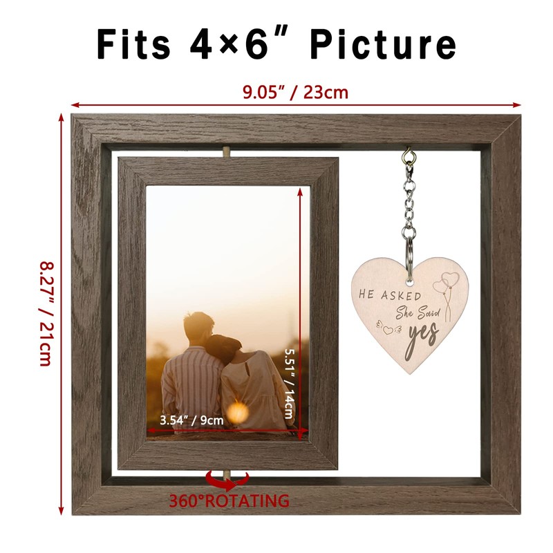 EYITUPC He Asked She Said Yes Engagement Gifts Photo Frame,