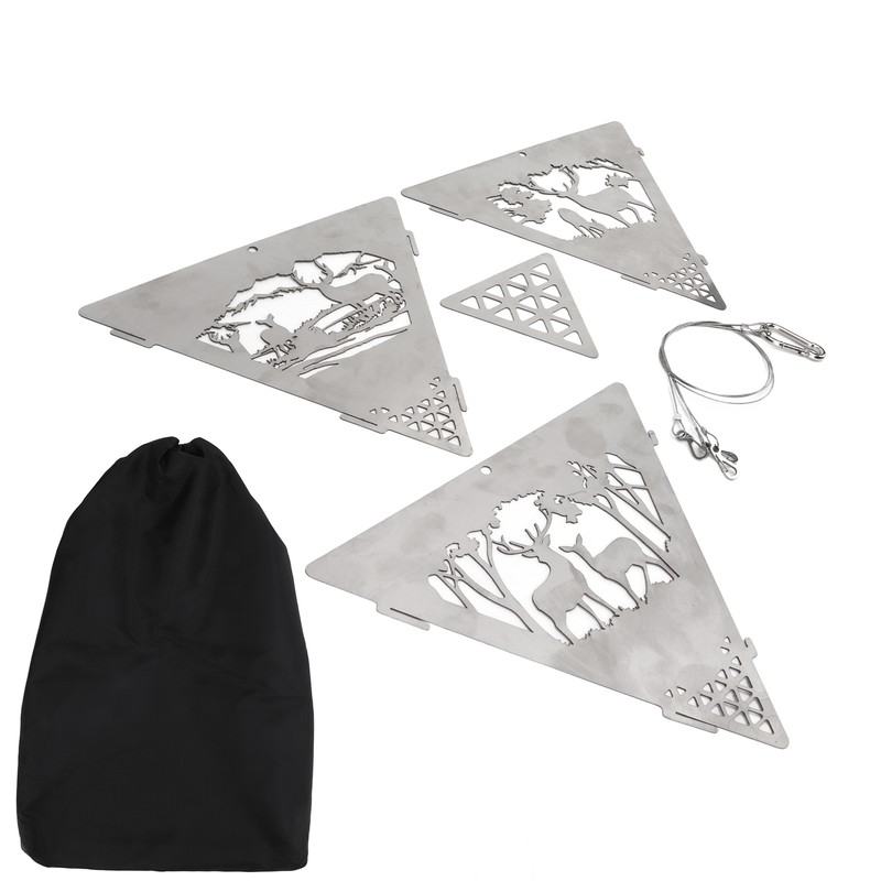 Triangular Campfire Grill Hanger Outdoor Portable Reindeer Bonfire Fire Pit