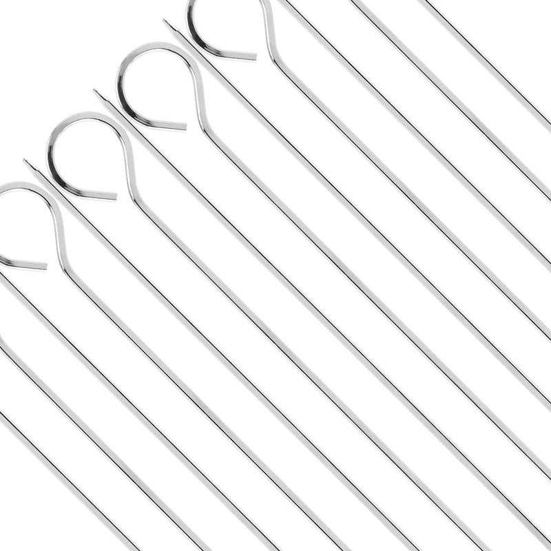 com-four® 12x Schaschlikspieße aus Edelstahl - 24 cm lange Fleischspieße