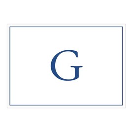 Caspari Navy Embossed Initials Boxed Note Cards in Letter G, 8 Cards & Envelopes