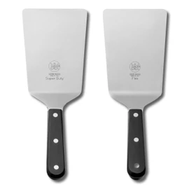 DUE BUOI SET Super Duty Wide Spatula & Flexible Wide Spatula - blade dimension 4" x 6.1/3" - Good for Burger Kitchen bbq grill griddle pastry. Non-stick Durable. ICQ Approved.