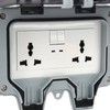 Outdoor Wall Power Socket with 2 3-Hole Socket 2 Switch