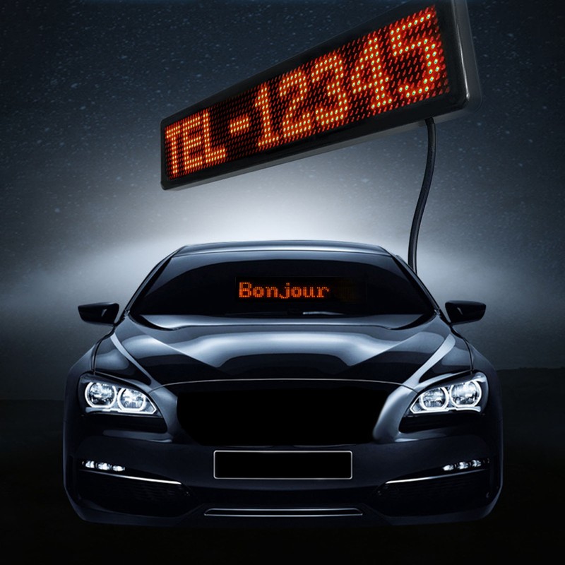 Scrolling LED Sign Programmable Red Light Display Screen 12x72 Resolution