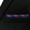 [S&W SHLAX&WING] Men's Necktie Pocket Square Blue Copper Tie Set