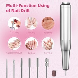 Máquina perforadora de uñas eléctrica profesional, portátil, 50000 RPM, kit de herramientas para taladro de uñas, suministros con accesorios para muje