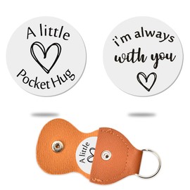 Pocket Hug Token Keychain for Husband Boyfriend Anniversary Christmas Gift from Wife Girlfriend Best Friends Long Distance Relationship Gifts for Him Her Daughter Son Birthday Gift for Mom Dad