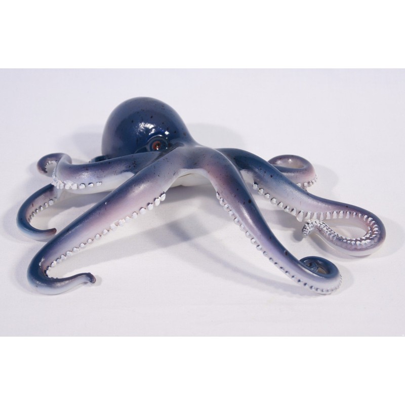 Handpainted Octopus Wall Mount Decor Plaque 8" Purple