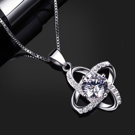 B. Catcher Women's Sterling Silver Necklace, Planet, Star, Italian 925 Sterling Silver Chain, Cubic Zirconia, Silver Accessory, Gift, Birthday, Anniversary, Office