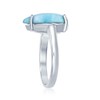 Sterling Silver High Polish Natural Larimar Four-Prong Teardrop Ring-7