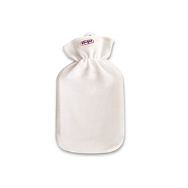 Hot Water Bottle with Fleece Cover 2.0 Litre (White)