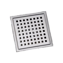SISEHO"6-inch square floor drain pipe, 304 stainless steel bathroom/shower drain cover anti-blocking design, rust prevention, easy installation, with detachable filter screen" (6 Inch Brushed Nickel)