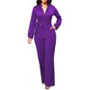 Purple Jumpsuits for Women Dressy Long Sleeve Long Straight Pants