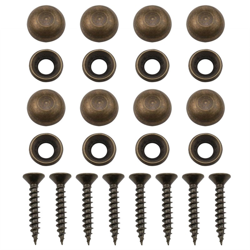 Dsjnf Decorative Brass Screw with Cap (15mm, Bronze) 8pcs