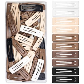 60 Pack Cute Metal Hair Clips for Women, 2 Inch Rectangular Colorful Fashion Hair Accessories, Stylish Hair Clips for Everyday Hairstyles, Women & Girls Hair Styling，Coffee+Black+White