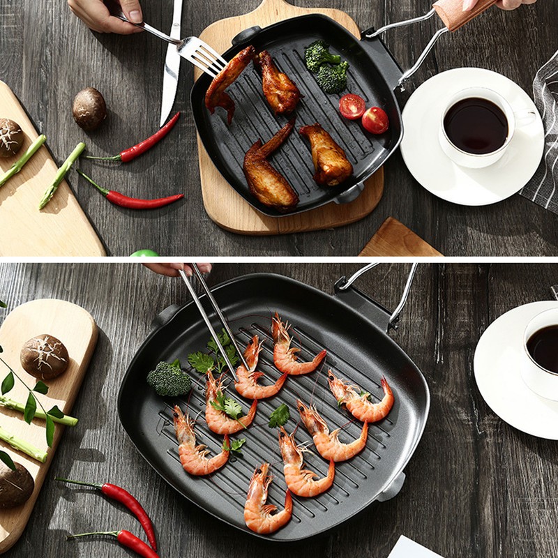 Frying Pan Outdoor Household Folding Beech Handle Energy Saving Non