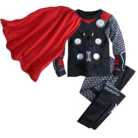 LEMONBABY Little Kids Boys Girls Super Hero Character Costume Home Wear Pajamas Sets Cotton Sleepwear (as1, age, 3_years, thor long)
