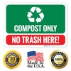 Compost Only No Trash Here Sign, 10x7 Inches, 55 mil