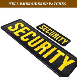 TXSN Large Security Patches, Embroidered Loop and Hook Security Patch for Tactical Vest Uniform Jacket Carrier Hat, One Large and One Small (Yellow)