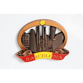 Barcelona (Spain) - 3D Metal Fridge Magnet for Kitchen Refrigerator - Unique Stylish Design Holiday Souvenir Gift