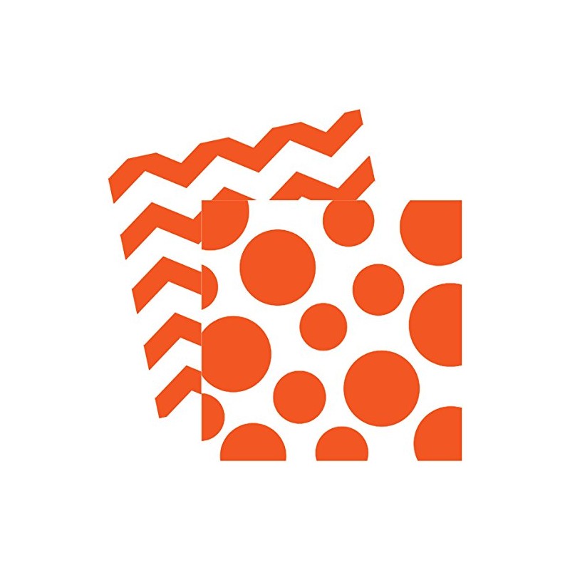Orange Chevrons and Dots Printed Beverage Napkins (16 ct)